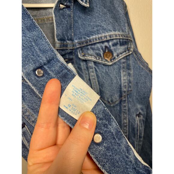 Vintage Kids Sears Bristol Blues Trucker Jean Jacket w/ Lightening Bolt 10-12/M - Picture 5 of 10
